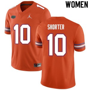 Women #10 Justin Shorter Florida Gators College Football Jerseys Orange 990728-281
