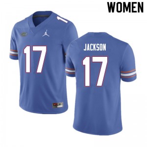 Women #17 Kahleil Jackson Florida Gators College Football Jerseys Blue 997987-295