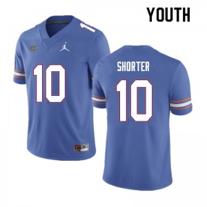 Youth #10 Justin Shorter Florida Gators College Football Jerseys Blue 143515-768