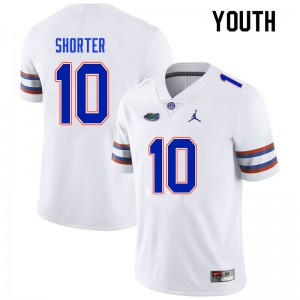 Youth #10 Justin Shorter Florida Gators College Football Jerseys White 135299-519
